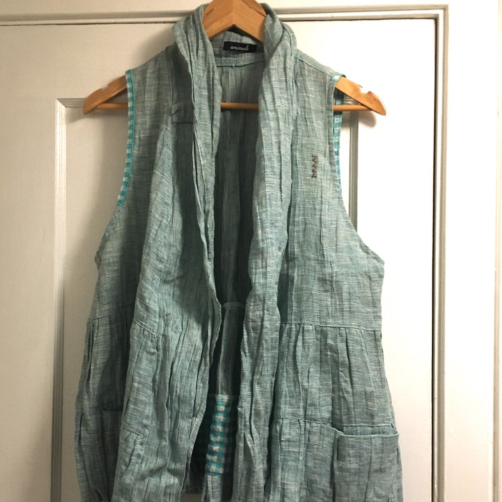 94% Linen ANIMALE Brazil draped open front cardigan. NEW condition